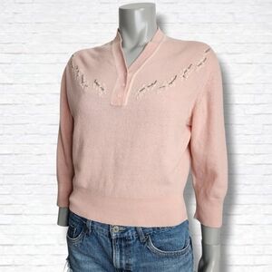 Vintage Bernhard Altmann Pink Cashmere 3/4 Sleeve Sweater Size XS